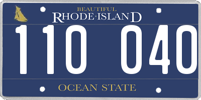 RI license plate 110040