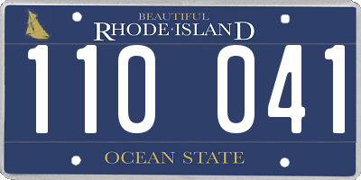 RI license plate 110041
