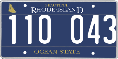 RI license plate 110043