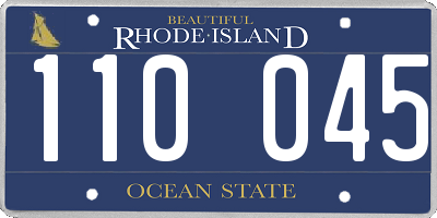 RI license plate 110045