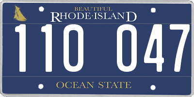 RI license plate 110047