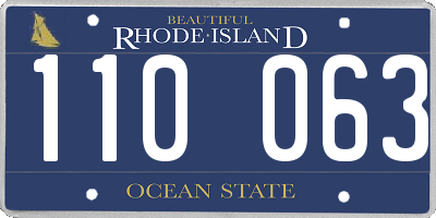 RI license plate 110063