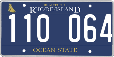 RI license plate 110064