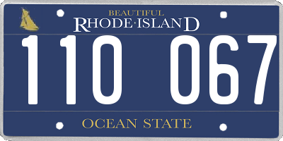 RI license plate 110067