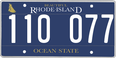 RI license plate 110077
