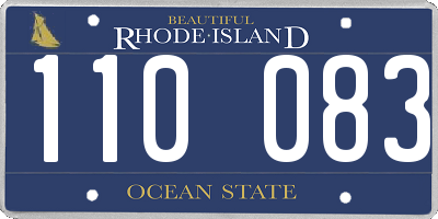 RI license plate 110083