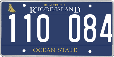 RI license plate 110084