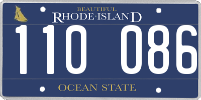 RI license plate 110086