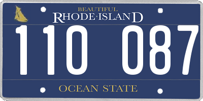 RI license plate 110087
