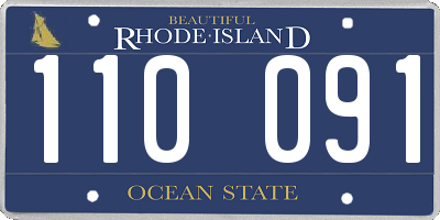 RI license plate 110091
