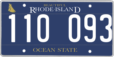 RI license plate 110093