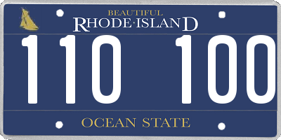 RI license plate 110100
