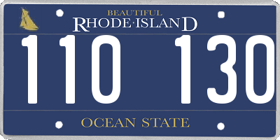 RI license plate 110130