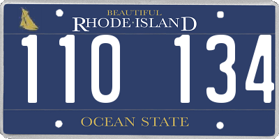 RI license plate 110134