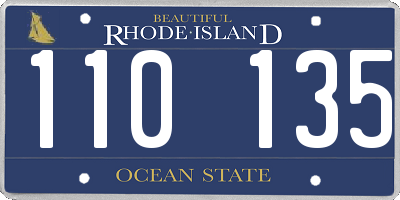 RI license plate 110135
