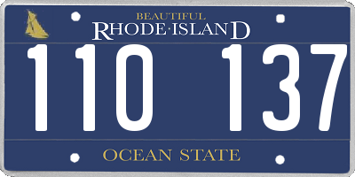 RI license plate 110137