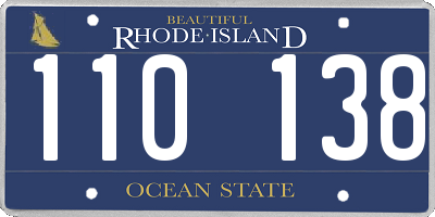 RI license plate 110138