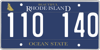 RI license plate 110140