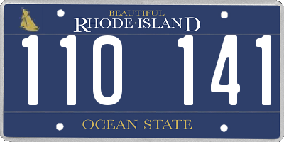 RI license plate 110141