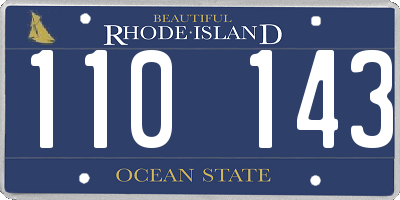 RI license plate 110143