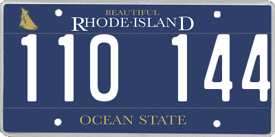 RI license plate 110144