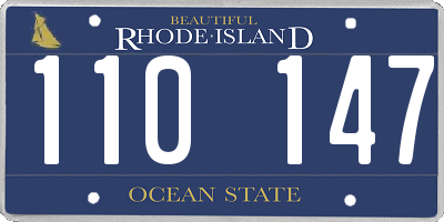 RI license plate 110147