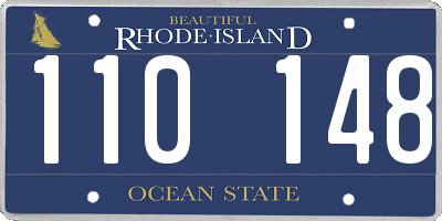 RI license plate 110148