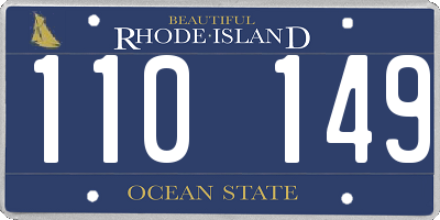 RI license plate 110149