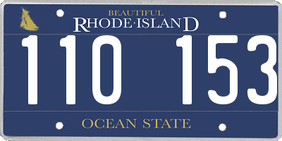 RI license plate 110153