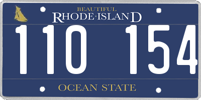 RI license plate 110154