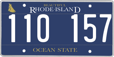 RI license plate 110157