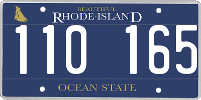 RI license plate 110165
