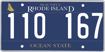 RI license plate 110167