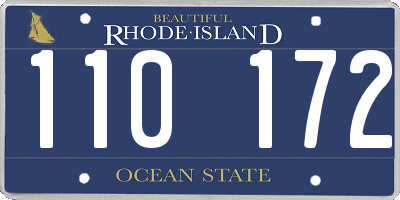 RI license plate 110172