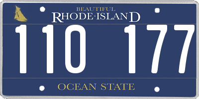 RI license plate 110177