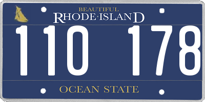 RI license plate 110178