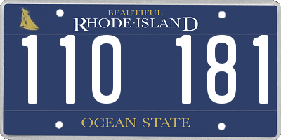 RI license plate 110181