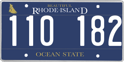 RI license plate 110182