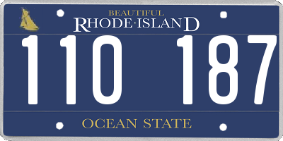 RI license plate 110187