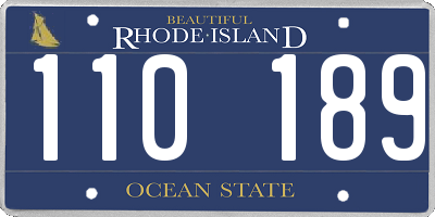 RI license plate 110189