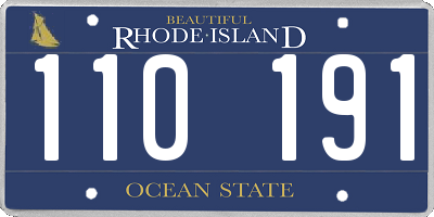 RI license plate 110191