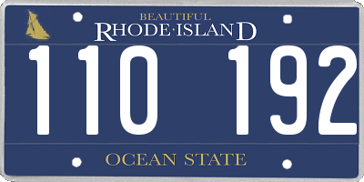 RI license plate 110192