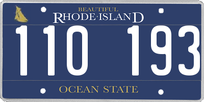 RI license plate 110193
