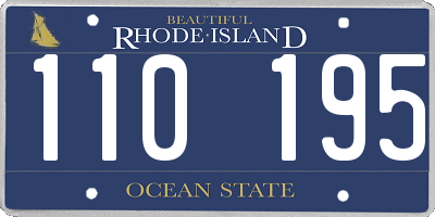RI license plate 110195