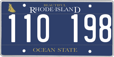 RI license plate 110198