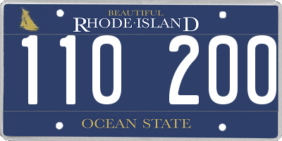 RI license plate 110200
