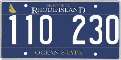 RI license plate 110230