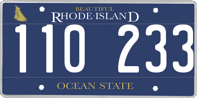 RI license plate 110233