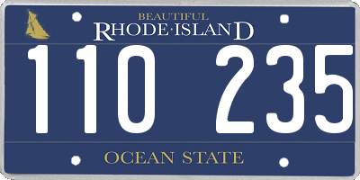 RI license plate 110235
