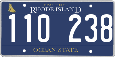 RI license plate 110238